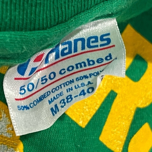 Vintage 1980s Schooners German Beer Style Green 80s Crewneck Tee Tshirt - Picture 4 of 4